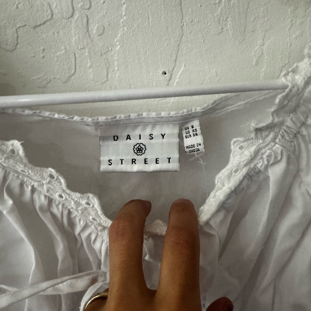 Daisy Street Urban Outfitter Puff Sleeve Crop Top Boho XS - Picture 5 of 6